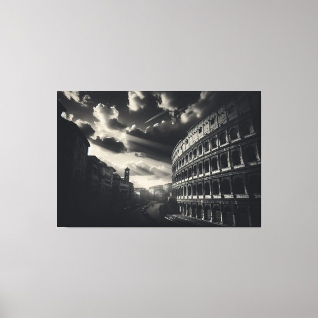 Colosseum in Black White - Timless Roman Elegance Canvastryck (Framsida)