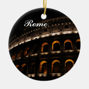 Colosseum på nattprydnaden julgransprydnad keramik