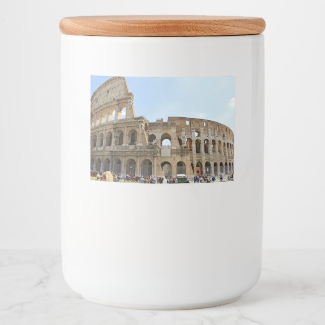 Colosseum Rom Fotografi Mat Etiketter (Framsida)