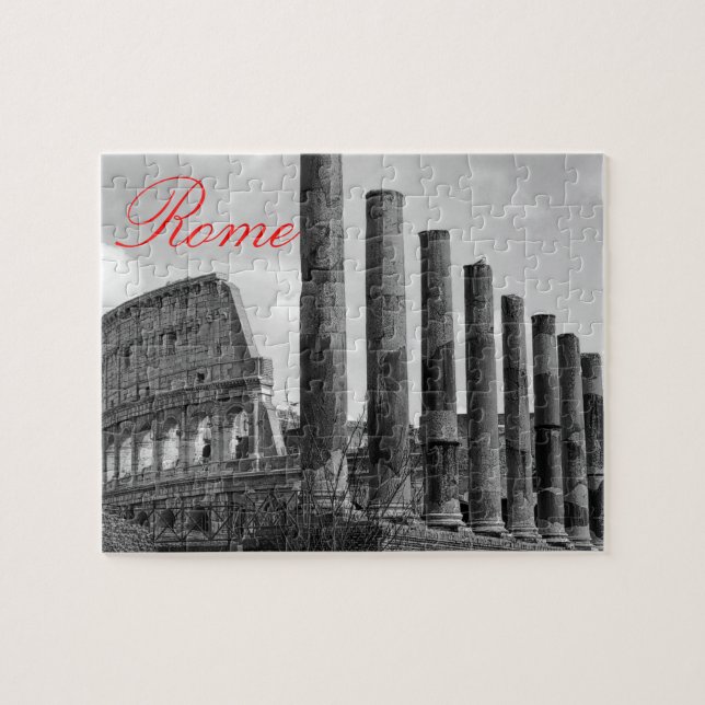 Colosseum Rom Italiana Travel Photo Black & White Pussel (Horisontell)
