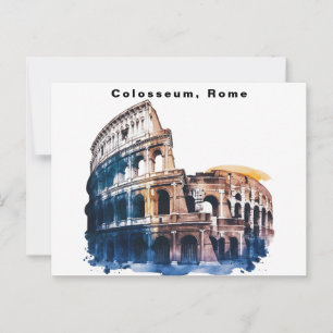 Colosseum Rom Italien Akvarell Vykort