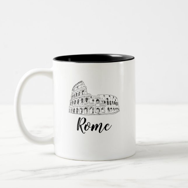 Colosseum Rom Italien Art 2-tonkaffe Mugg (Vänster)