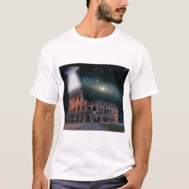 Colosseum Rom Italien Meda Space och UFO T Shirt