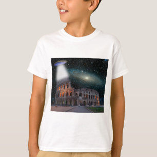 Colosseum Rom Italien Meda Space och UFO T Shirt