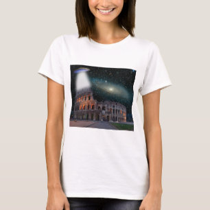 Colosseum Rom Italien Meda Space och UFO T Shirt