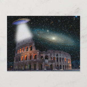 Colosseum Rom Italien Meda Space och UFO Vykort