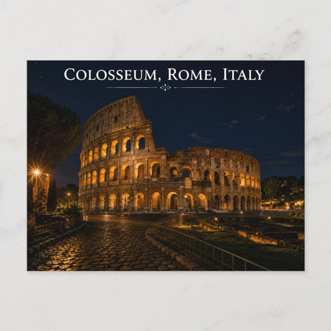 Colosseum, Rom, Italien på natten Vykort (Framsida)