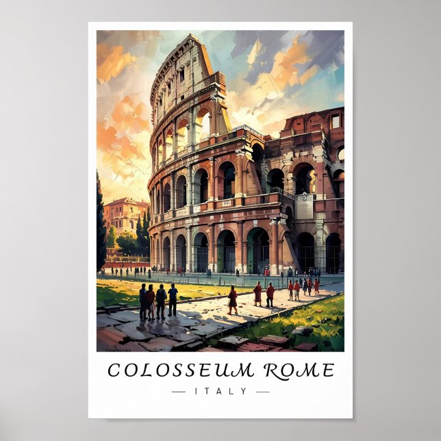 Colosseum Rom Italien Väggkonst, Forntida Ruin Poster (Framsidan)