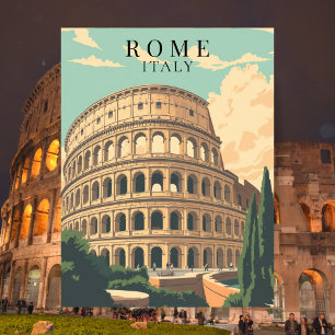 Colosseum Rom Italien Vintage European Landmark Vykort