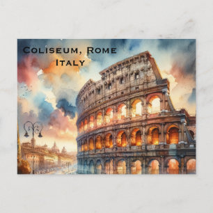 Colosseum, Rom, Italien Vintage Resor Turism Lägg Vykort