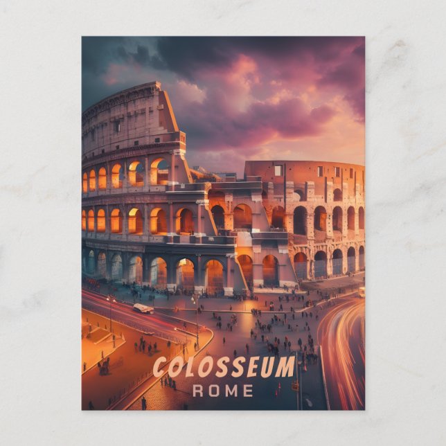 Colosseum Rom Italien Vintage resor Vykort (Framsida)