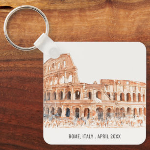 Colosseum Rom Italien Watercolor Italy Travel Nyckelring