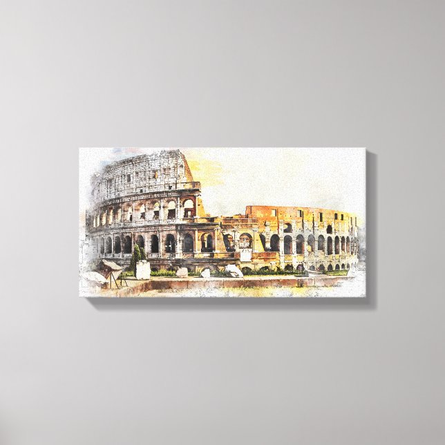Colosseum Rom Ruin Arena Canvas Art Färgmålning (Framsida)