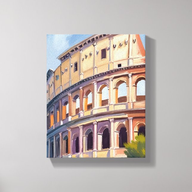 Colosseum Rom Vattenfärg Resa  Canvastryck (Framsida)