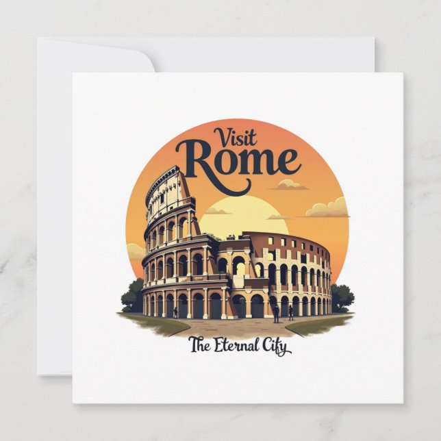 Colosseum Rom Vintage resor Design Inbjudningar (Framsida)