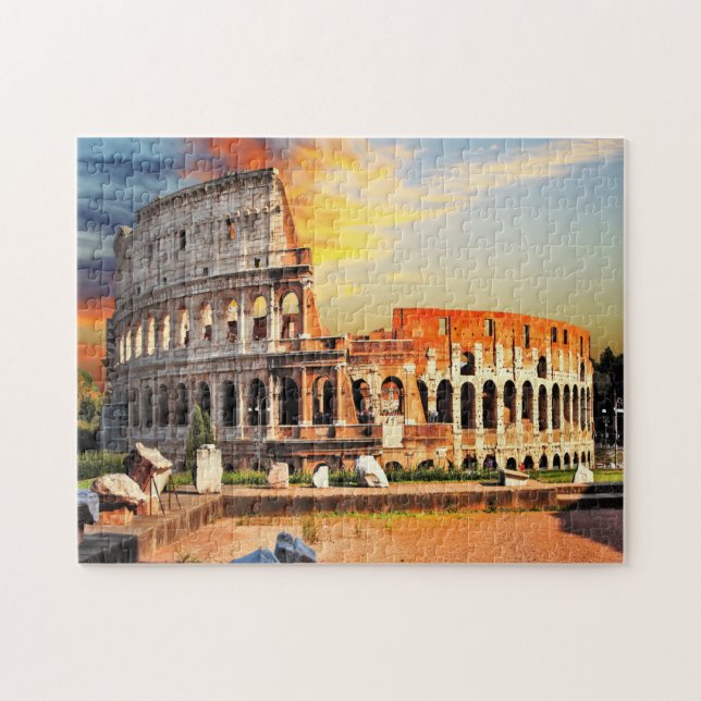 Colosseum Roma Italien Jigszle Puzzle Pussel (Horisontell)