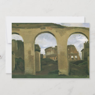 Colosseum sett genom arkaderna i Rom, Italien