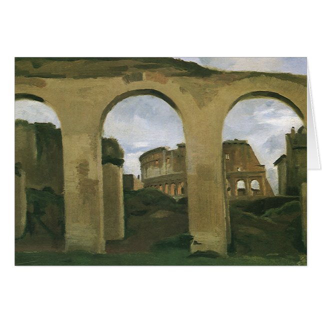 Colosseum sett genom arkaderna i Rom, Italien Hälsningskort (Framsidan Horizontal)