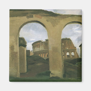 Colosseum sett genom arkaderna i Rom, Italien Magnet