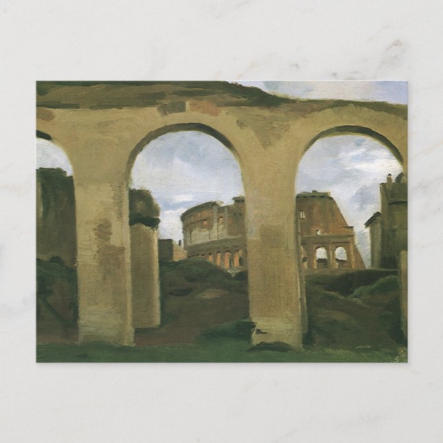 Colosseum sett genom arkaderna i Rom, Italien Vykort (Framsida)
