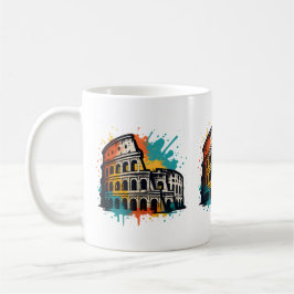 Colosseum Street Art - Colorful Rom Landmark Kaffemugg