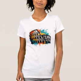 Colosseum Street Art - Colorful Rom Landmark T Shirt