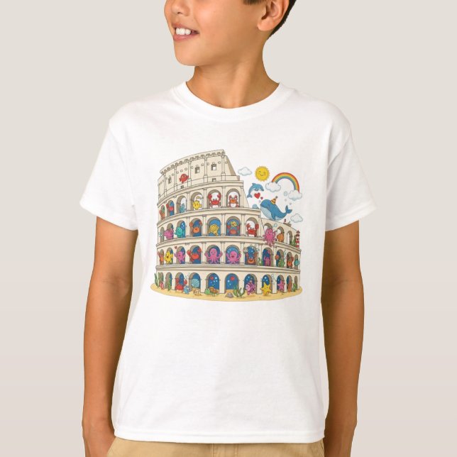 Colosseum Underwater Kingdom: Magical Rome Sea Lif T Shirt (Framsida)