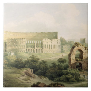 Colosseumen, Rome, 1802 (w/c över grafiten på wo Kakelplatta