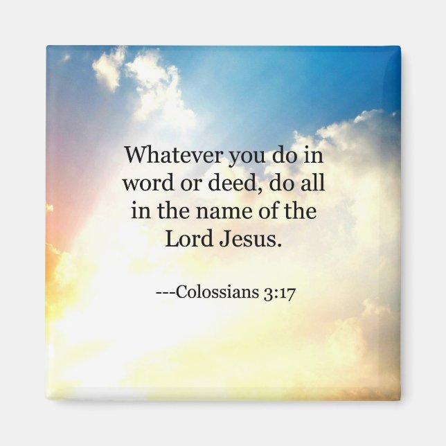 Colossian 3:17, Christian Bible Scripture Magnet (Framsidan)