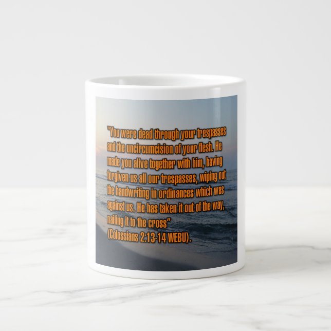 Colossians 2:13-14 WEBU Mug Jumbo Mugg (Framsidan)