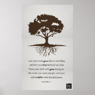 Colossians 2:7 - som rotas i honom poster
