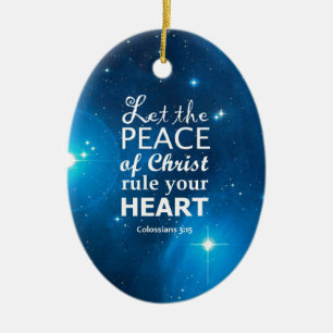 Colossians 3:15 julgransprydnad keramik