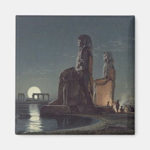 Colossina av Memnon, Thebes, en av 24 illustrat Magnet