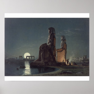 Colossina av Memnon, Thebes, en av 24 illustrat Poster