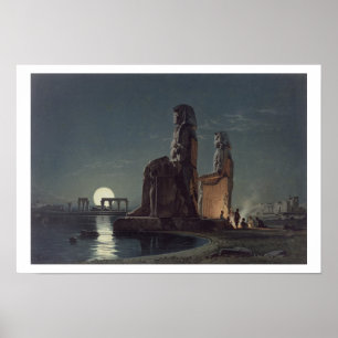 Colossina av Memnon, Thebes, en av 24 illustrat Poster