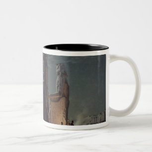 Colossina av Memnon, Thebes, en av 24 illustrat Två-Tonad Mugg