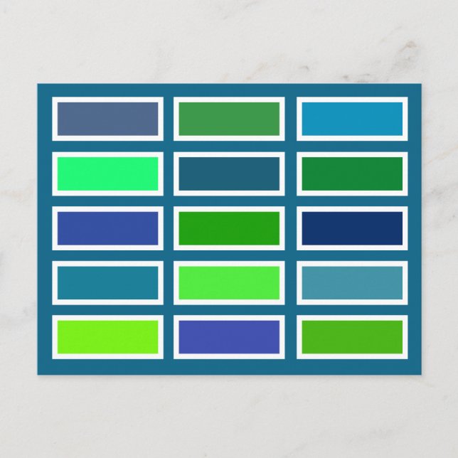 Colour Bricks (blue/green) Vykort (Framsida)