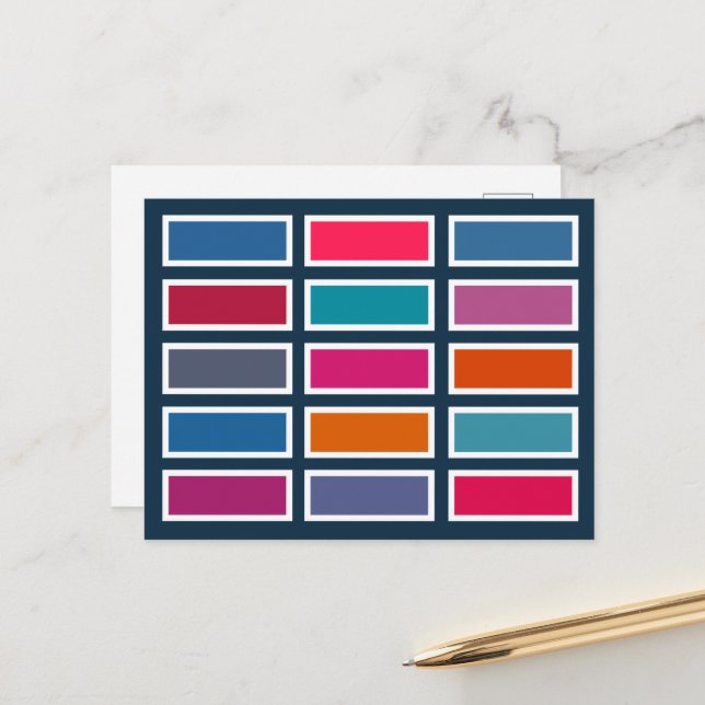 Colour Bricks (bold) Vykort (Fram/Back In Situ)