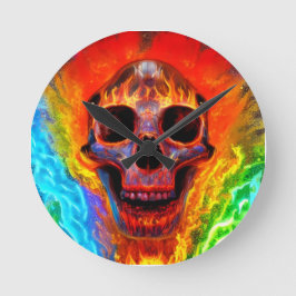 Colour Skull Rund Klocka