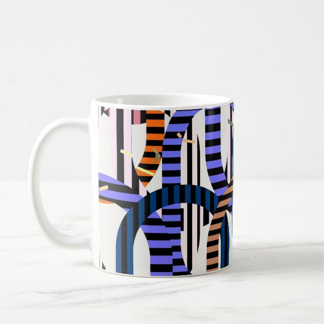 Colourful algorithmic art pattern  kaffemugg (Vänster)