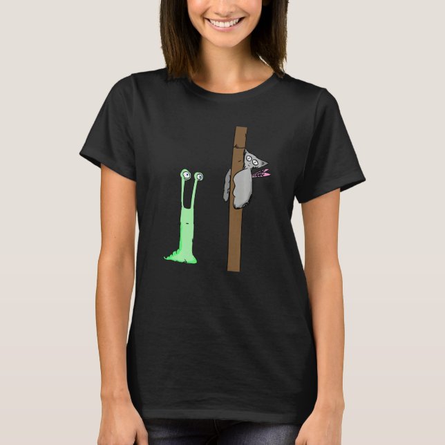 Colourful butterfly leather monkey and green snail t shirt (Framsida)