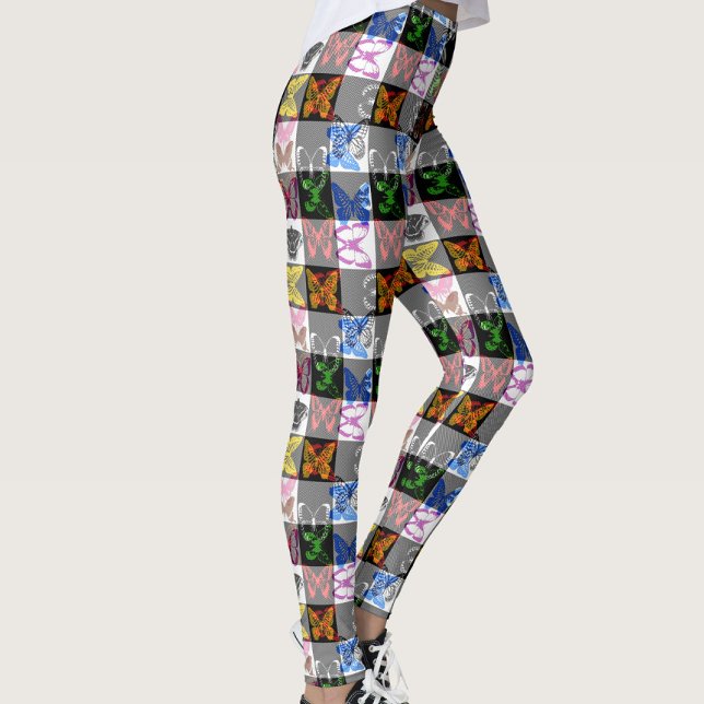 Colourful Butterfly Plaid Tartan Check Design  Leggings (Skapare uppladdad)