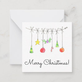 Colourful Christmas Ornaments Anteckningskort