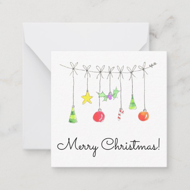 Colourful Christmas Ornaments Anteckningskort (Framsida)