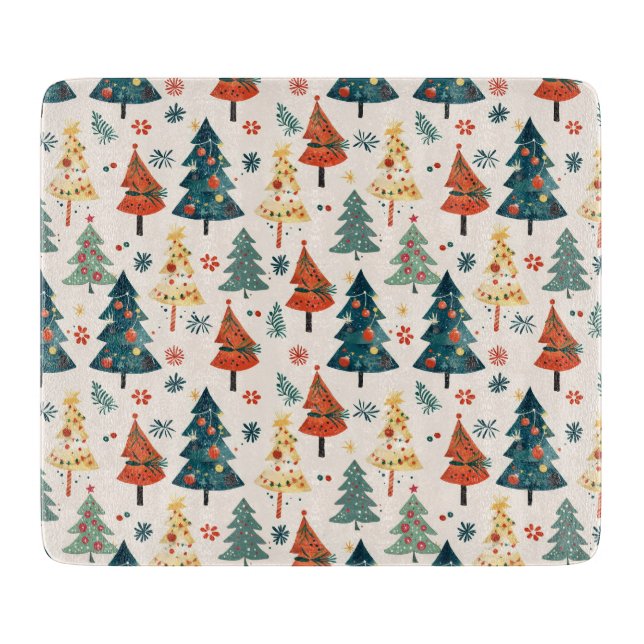 Colourful Christmas Pine Trees Seamless Pattern (Framsidan)