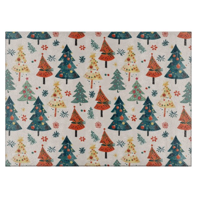 Colourful Christmas Pine Trees Seamless Pattern (Framsidan)