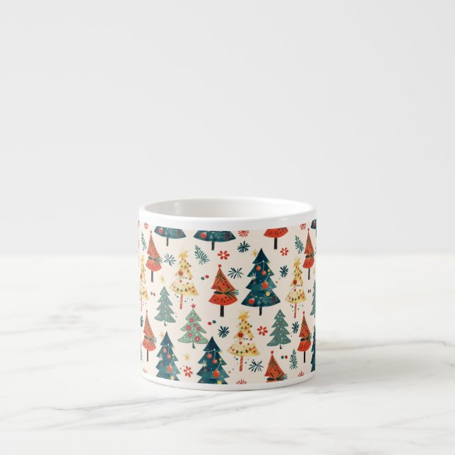 Colourful Christmas Pine Trees Seamless Pattern Espressomugg (Framsidan)