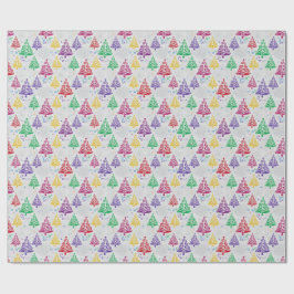 Colourful Christmas Trees Xmas Presentpapper