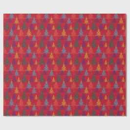 Colourful Christmas Trees Xmas Red Presentpapper