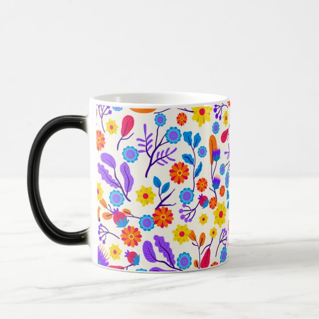 Colourful Exotic Floral Pattern-23146 Magisk Mugg (Vänster)